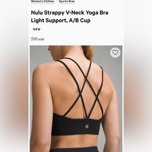 NWT Lululemon Nulu strappy V-Neck Yoga Bra
